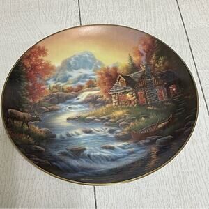 Bradford Exchange Misty Morning Plate Judy Gibson Tranquil Retreats